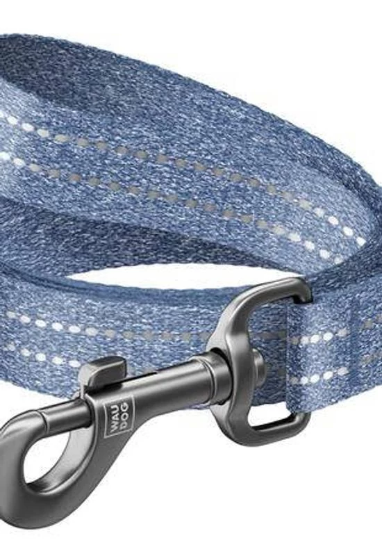 WAUDOG Re-cotton, Reflective Dog Leash (XXL) - póráz, újrahasznosított pamutból (kék, fényvisszaverő