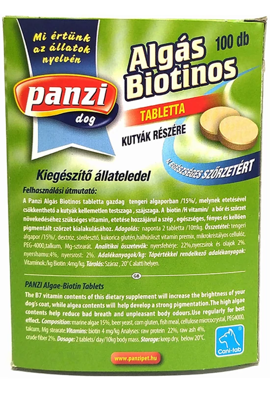 Panzi Vitamin Kutyának Algás Biotinos
