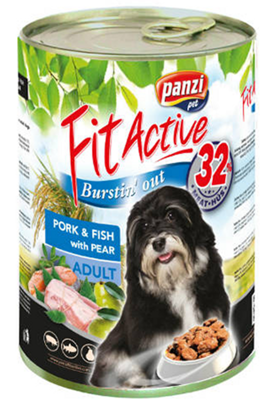 Fitactive Dog - Konzerv - Sertés, Hal és Körte 1240g