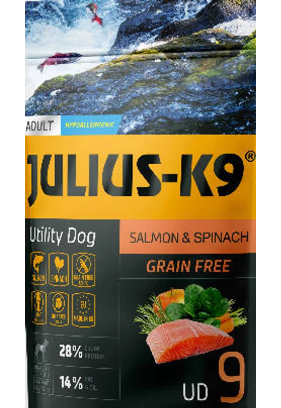 Julius-K9 - Adult Salmon & Spinach - Lazachús Spenóttal 340g