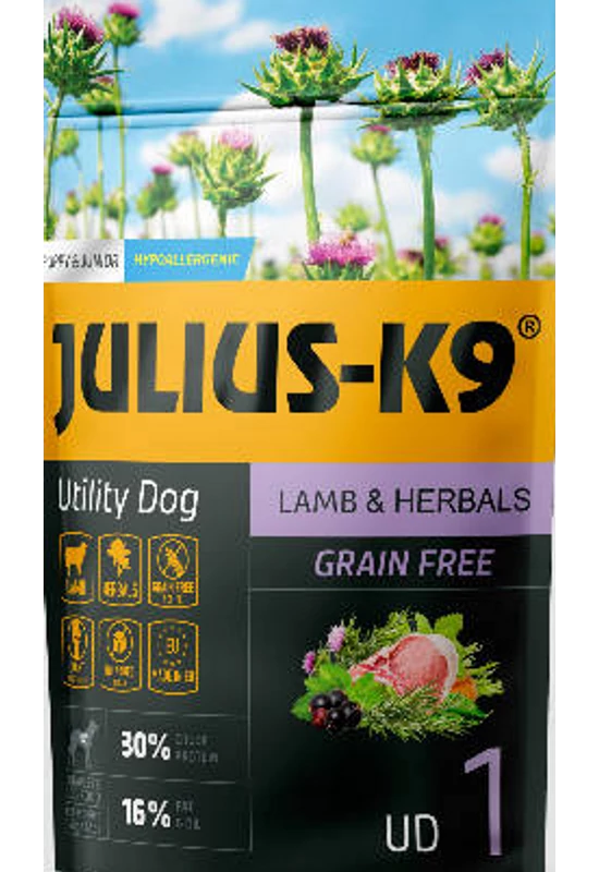 Julius-K9 - Puppy & Junior Bárányhús Gyógynövényekkel 340g