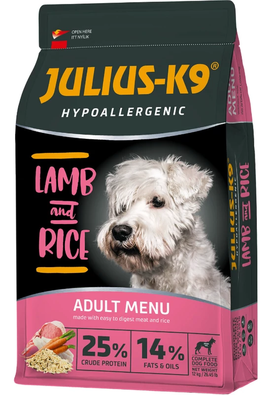 Julius-K9 - Adult Hypoallergenic High Premium - Bárányhús és Rizs 12kg