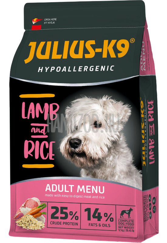Julius-K9 - Száraztáp - Adult Hypoallergenic Bárányhús és Rizs 12kg