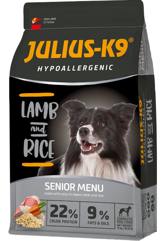 Julius-K9 - Száraztáp - Senior/Light Hypoallergenic Bárányhús és Rizs 12kg