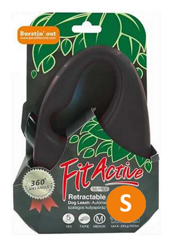 FitActive - Automata Póráz - Szalagos - Fekete - 15kg/5m - S