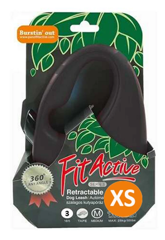 FitActive - Automata Póráz - Szalagos - Fekete - 12kg/3m - XS