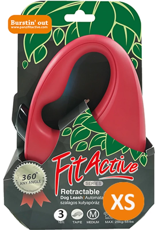 FitActive - Automata Póráz - Szalagos - Piros - 12kg/3m - XS