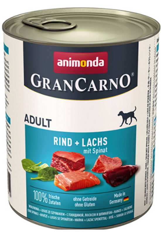 Animonda Grancarno Adult Lazac - Spenót 800g