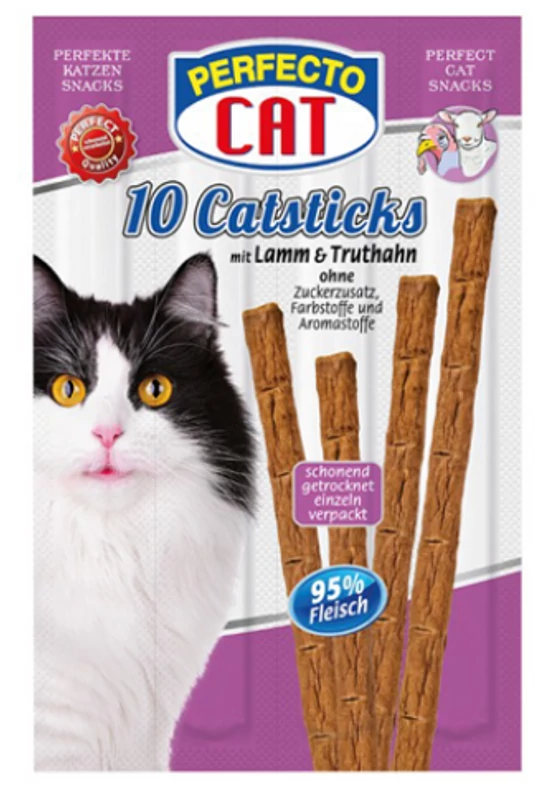Perfecto Cat Sticks Bárány és Pulyka 10×50g