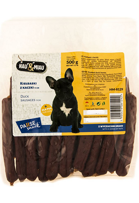 Hau Miau Snack - Kacsahús Kolbászkák - 500g