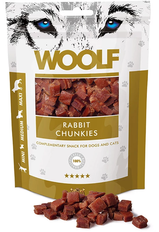 Woolf Nyúlhús Kockák - 100g