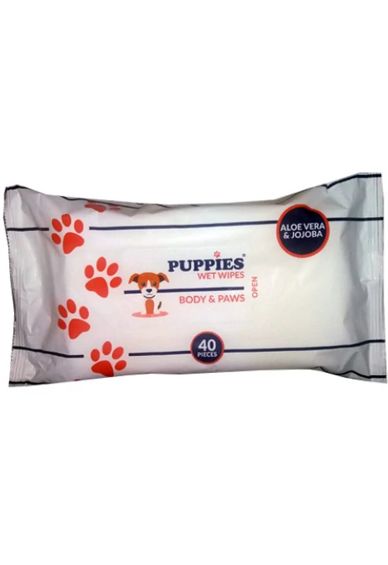 Puppies Szőr & Mancs Nedves Törlőkendő 40db
