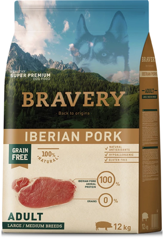 Bravery Iberian Pork - Adult Large & Medium - 12kg