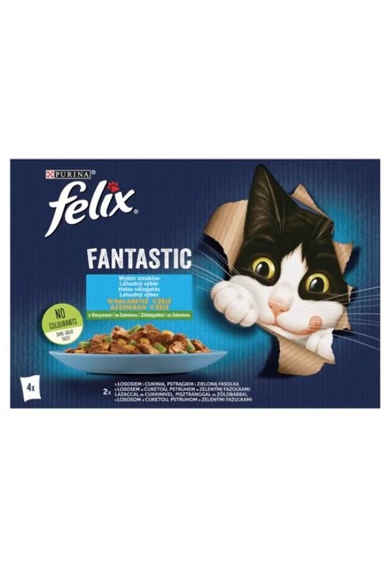 Felix Fantastic Aszpikban Halas Válogatás - Lazac, Pisztráng - 4×85g