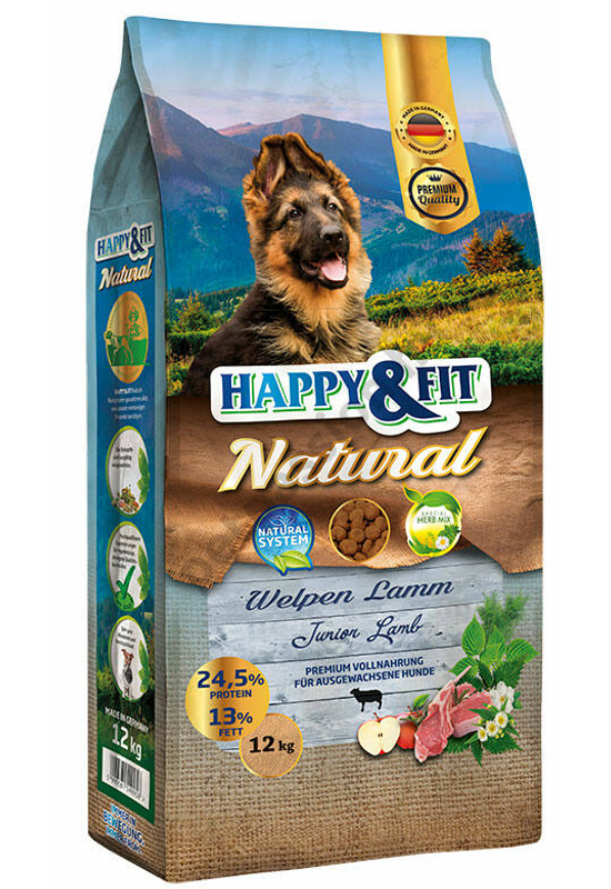 Happy&amp;Fit Natural Welpen Lamm - 12kg