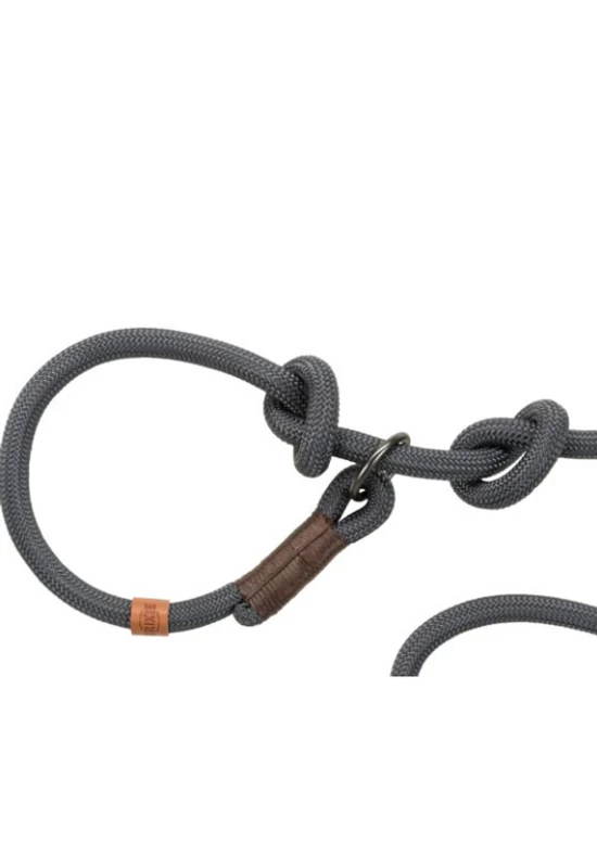 Trixie Be Nordic Leash - Állítható Retriver Póráz Fonott Kötélből (Szürke/Barna) S-M (1.7m/O8mm)