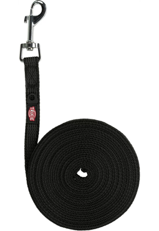 Trixie Tracking Leash Rubberized Nyomkövető Póráz Fekete Kiképző S-M 5m/15mm