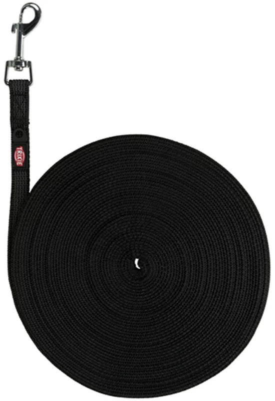 Trixie Tracking Leash Rubberized Nyomkövető Póráz Fekete Kiképzéshez S-M 15m/15mm
