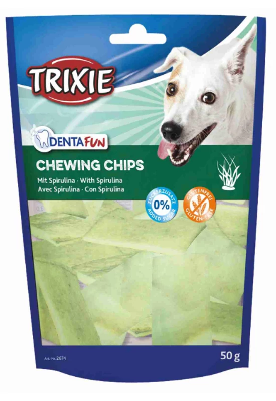 Trixie Denta Fun Spirulina Chewing Chips - Rágó Chips Spirulina - 50g