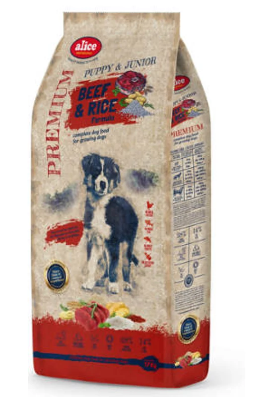 Alice Professional - Puppy&Junior Beef&Rice - Marhahús és Rizs - 17kg
