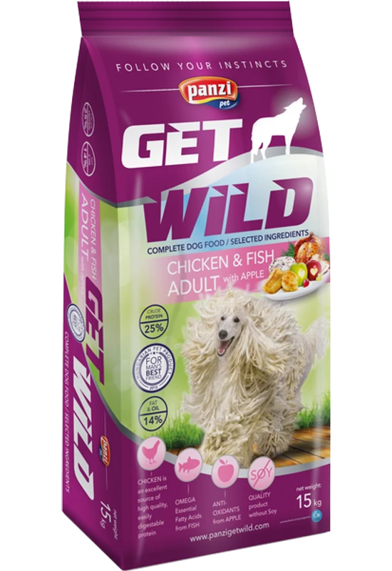 Getwild Dog Adult Csirke, Hal és Alma - 15kg