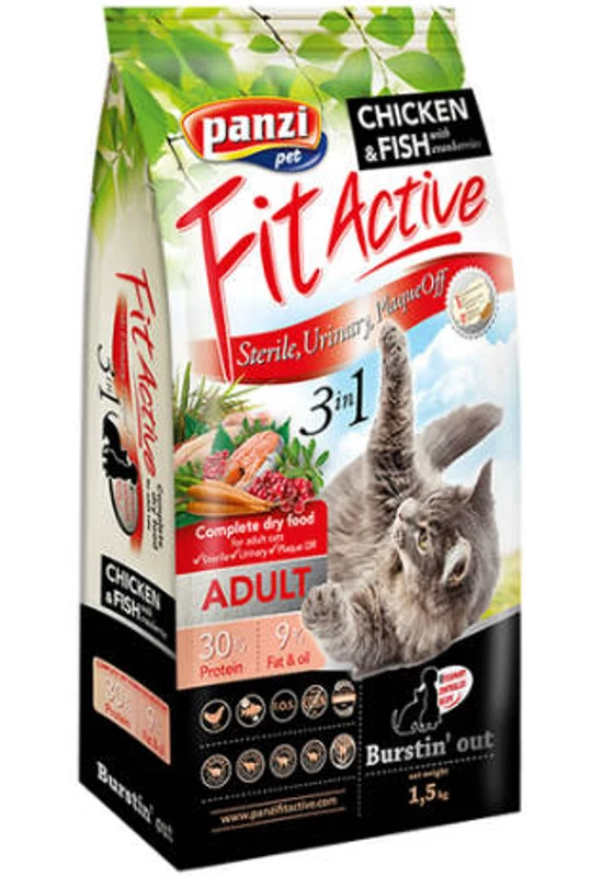 FitActive Cat - Száraztáp - Adult 3in1 - 1,5kg