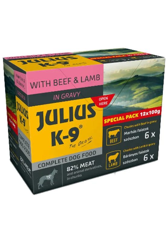 Julius-K9 - Special Pack - Beef & Lamb - Marha és Bárány 12×100g