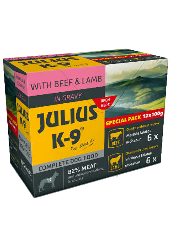 Julius-K9 - Special Pack - Beef &amp; Lamb - Marha és Bárány 12×100g