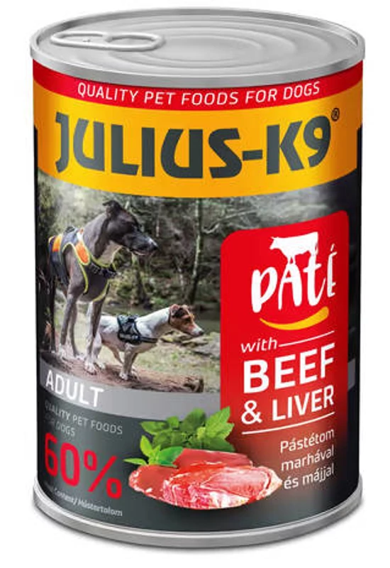 Julius-K9 - Konzerv - Paté - Adult Beef and Liver - Marha és Máj 400g