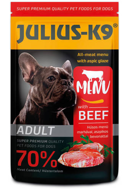 Julius-K9 Dog - Alutasakos Húsos Menü Marhával 125g