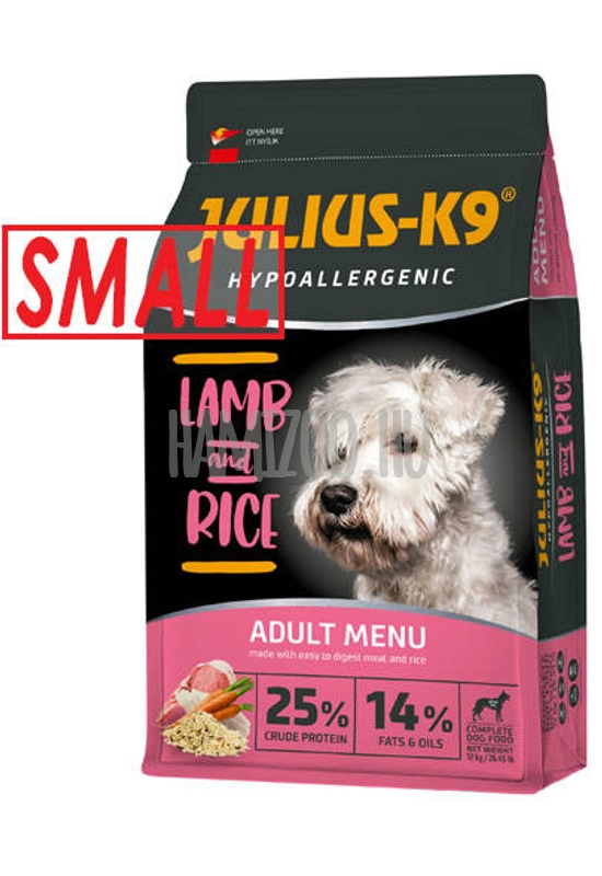 Julius-K9 - Száraztáp - Adult Hypoallergenic Bárányhús és Rizs SMALL 12kg