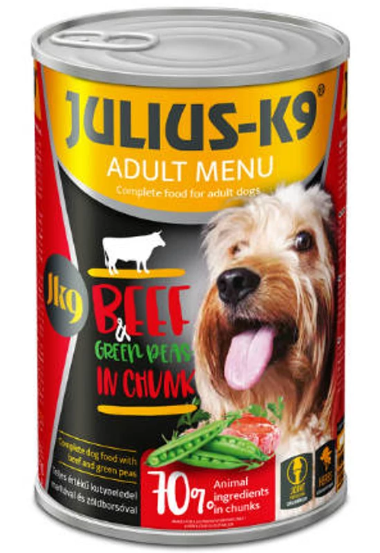 Julius-K9 - Konzerv - Beef and Green Peas - Marha és Zöldborsó - 1240g