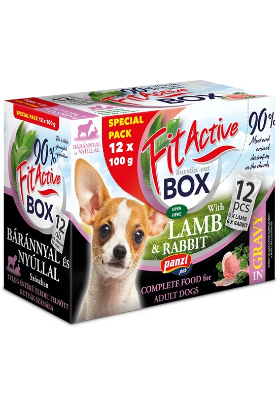 FitActive Dog - Konzerv - Fit-A-Box Lamb&Rabbit 12×100g