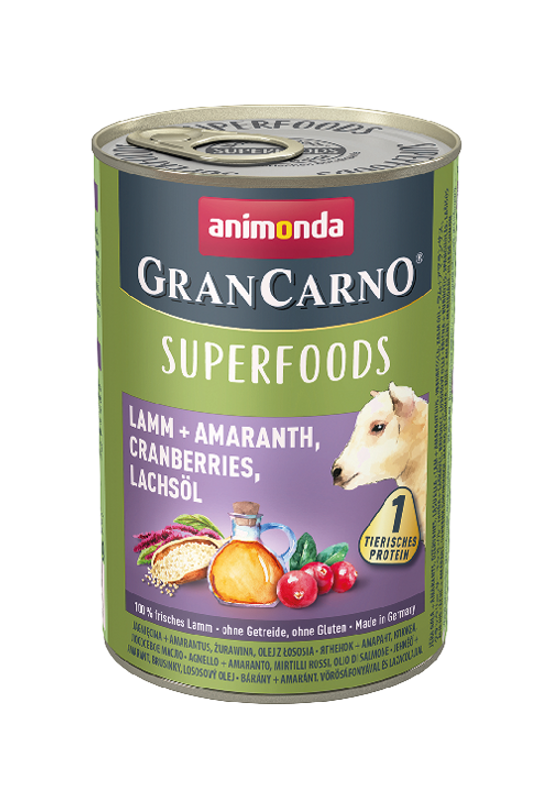 Animonda Grancarno Superfoods Adult Bárány - Amaránt - Áfonya - Lazacolaj 400g