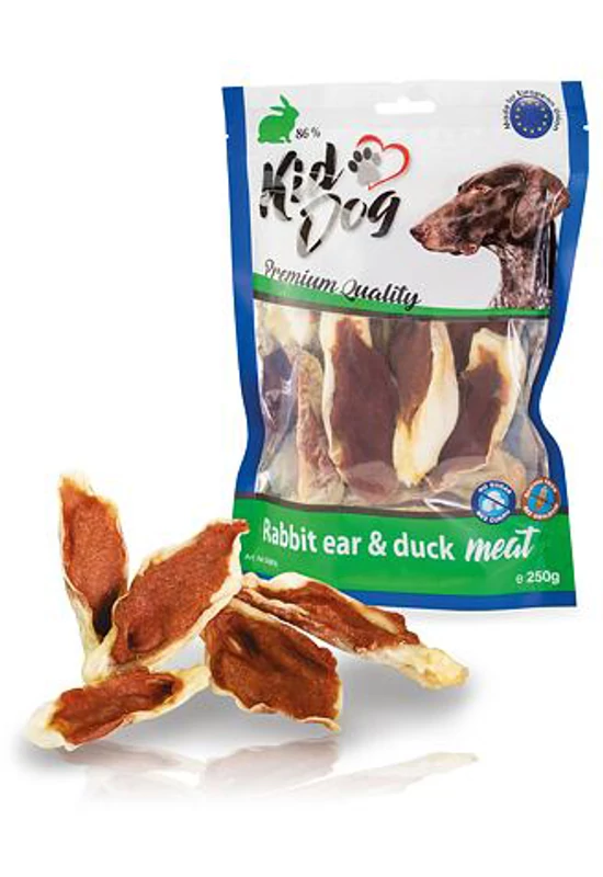 KidDog Rabbit Ear & Duck Meat - Nyúlfül Kacsahússal 250g