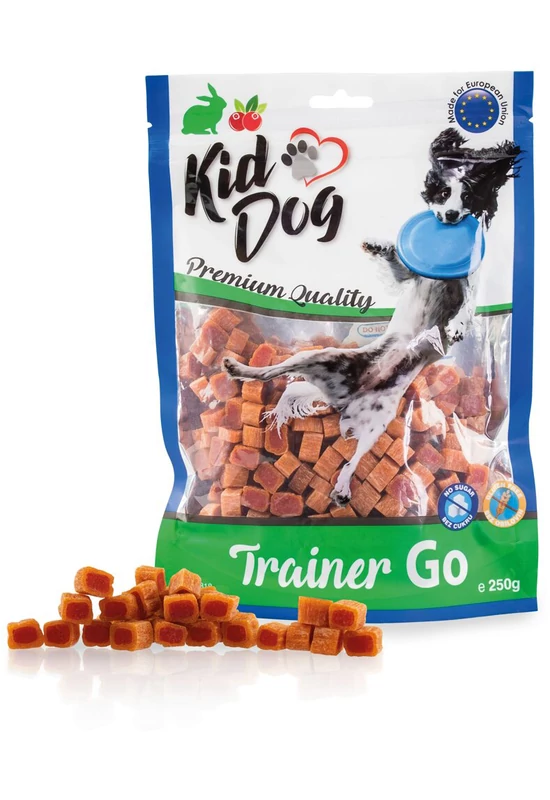 KidDog Trainer GO - Nyúlhús Kockák Vörösáfonyával - 250g