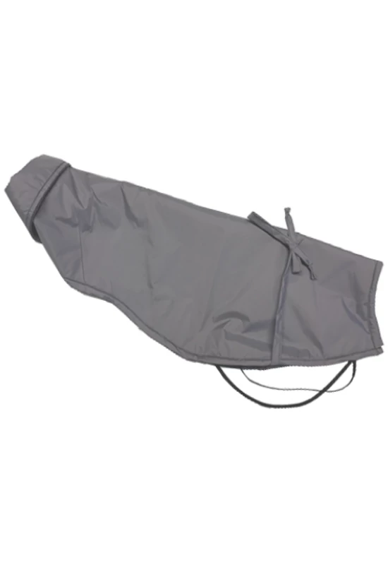 P/C. Stílusos Szürke Galléros Esőkabát 65cm - 4XL