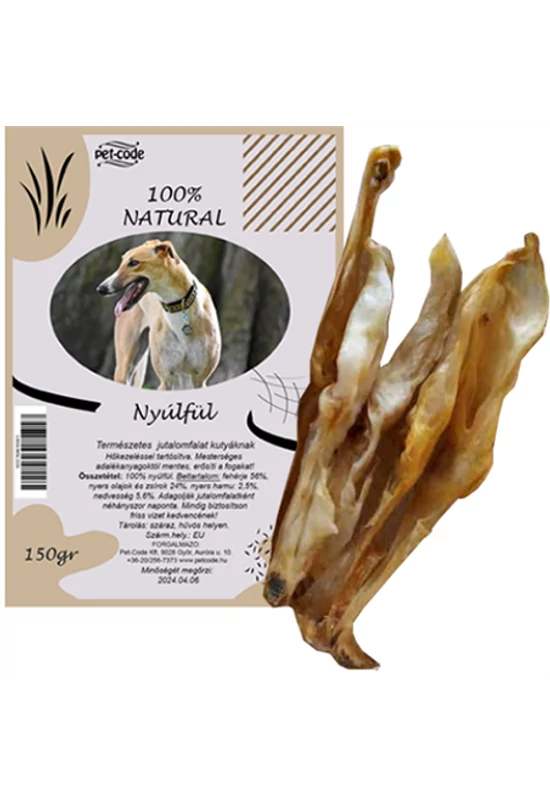 Pet-Code - Szárított Nyúlfül - 150g