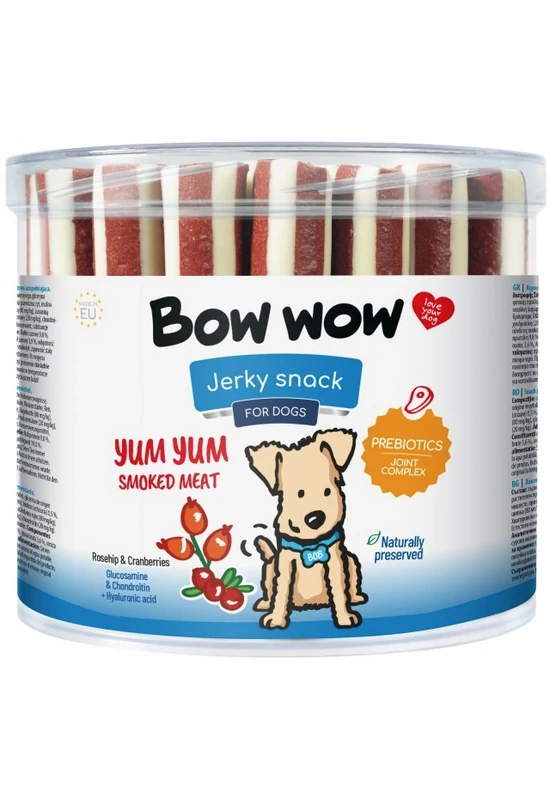 Bow Wow Tubitos - Füstölt Hús - Csipkebogyóval és Áfonyával - 35db/#