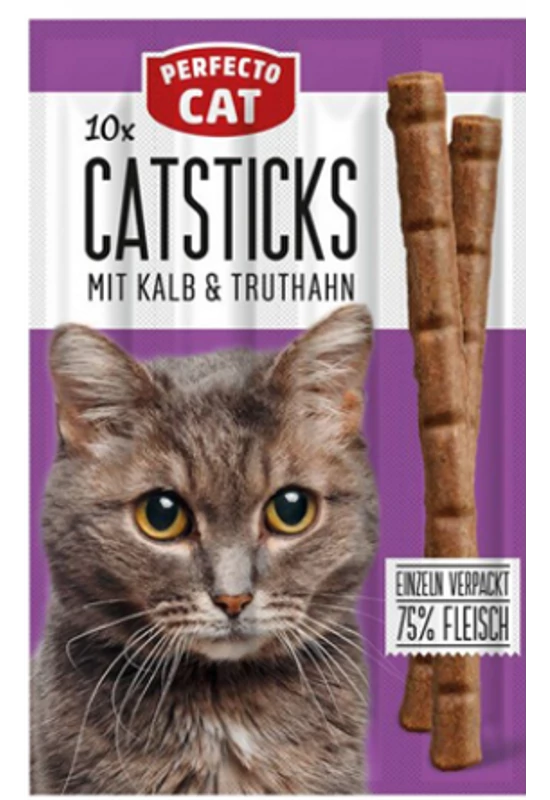 Perfecto Cat Sticks Borjú és Pulyka 10×50g