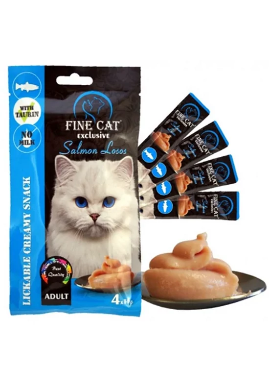 Fine Cat Exclusive - Krém Snack Macskáknak - Lazac - 4×15g