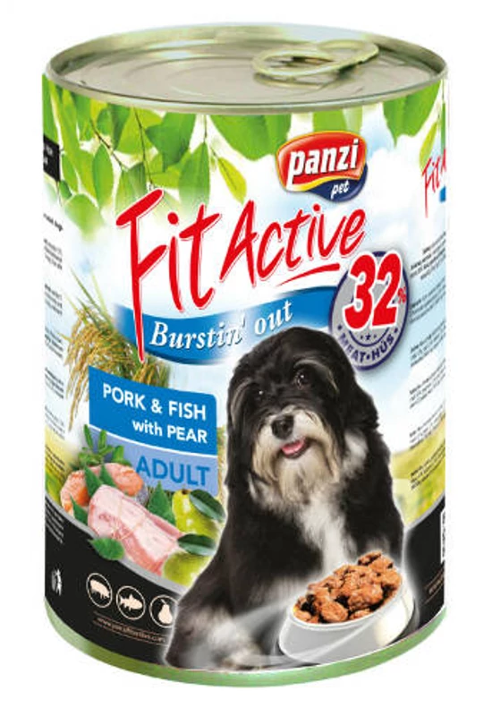 FitActive Dog - Konzerv - Sertés, Hal és Körte 1240g