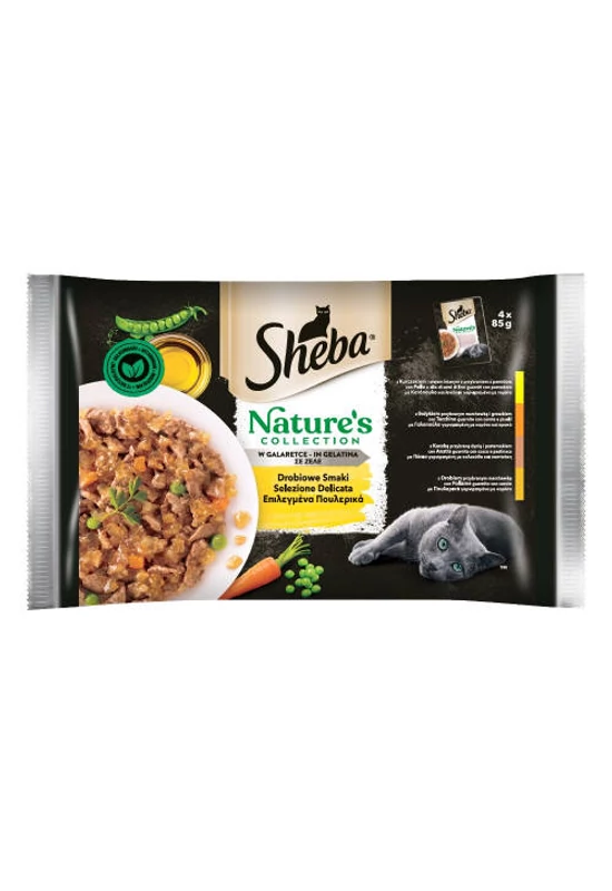 Sheba Nature's Collection Adult Alutasakos - Baromfi Válogatás - Aszpikban 4×85g