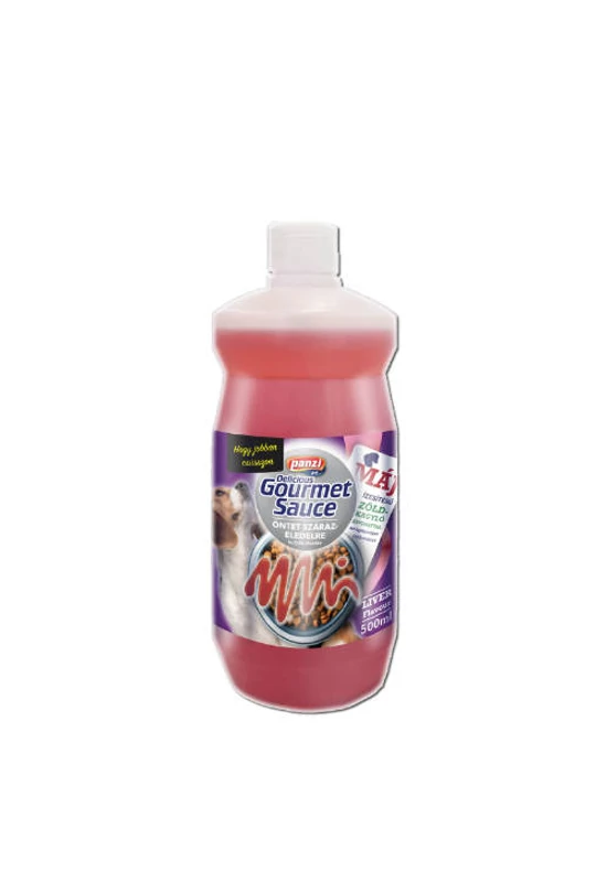 Panzi Gourmet Sauce Öntet Szárazeledelre - Májas ízesítés, Zöldkagyló Kivonattal 500ml