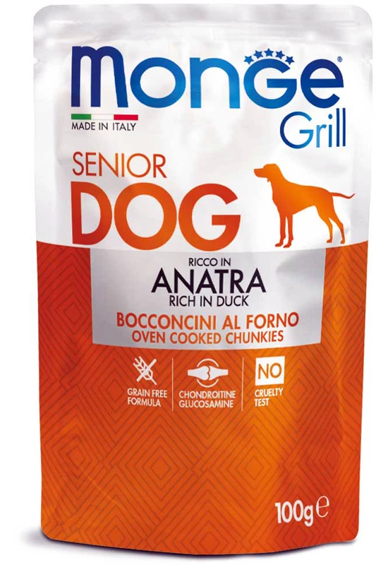 Monge Grill Senior Dog - Duck - Kacsában Darabok - 100g