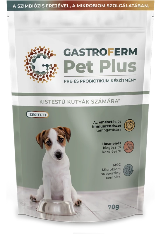 GastroFerm Pet Plus - Kistestű Kutyák Számára - Prebiotikum és Probiotikum - 70g