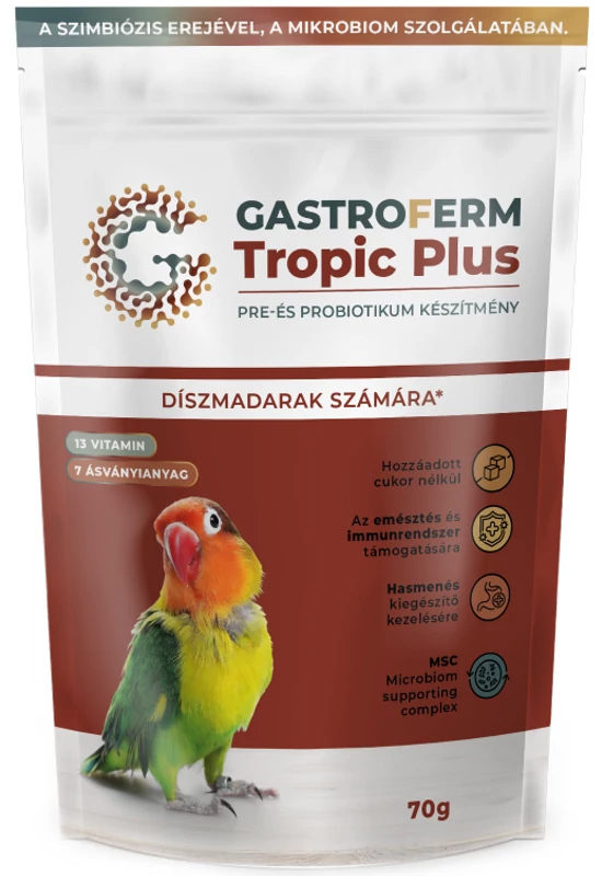 GastroFerm Tropic Plus - Díszmadarak Számára - Prebiotikum és Probiotikum - 70g