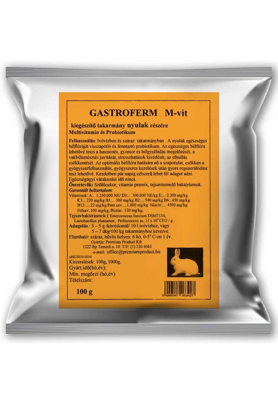 GastroFerm M-vit Nyúl - Multivitamin és Probiotikum - 100g