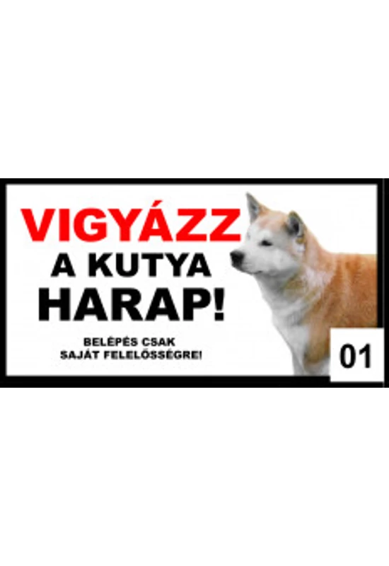 Haraptábla Fémlemez 16×9cm - 01 - Akita