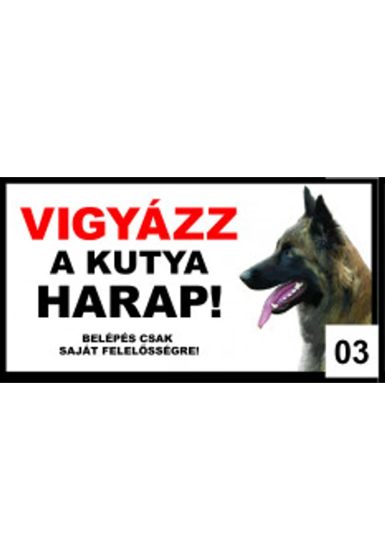 Haraptábla Fémlemez 16×9cm - 03 - Belga Juhász